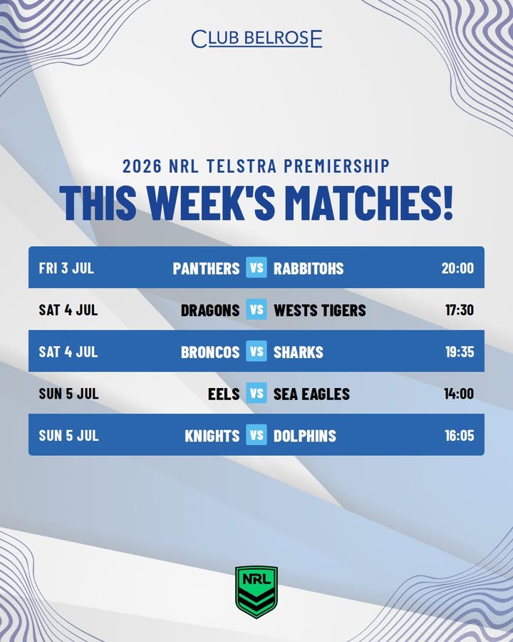 Featured image for “Watch the 2026 NRL Telstra Premiership Live at Club Belrose”