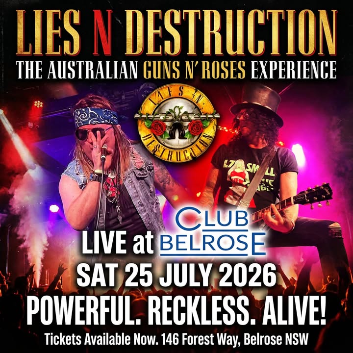Featured image for “Lies N’ Destruction Rock Club Belrose – 25 July 2026”