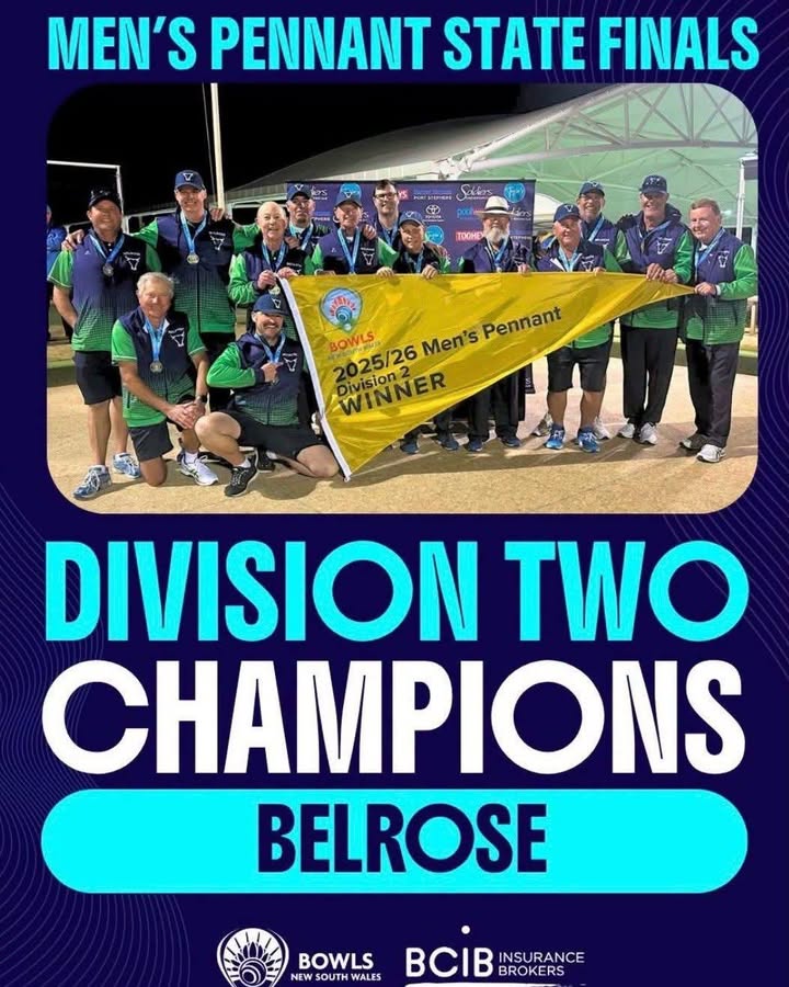 Featured image for “Belrose Men’s Pennant Division 2 State Champions 2025/26”